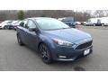 2018 Blue Metallic Ford Focus SEL Sedan  photo #1