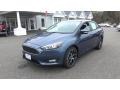2018 Blue Metallic Ford Focus SEL Sedan  photo #3