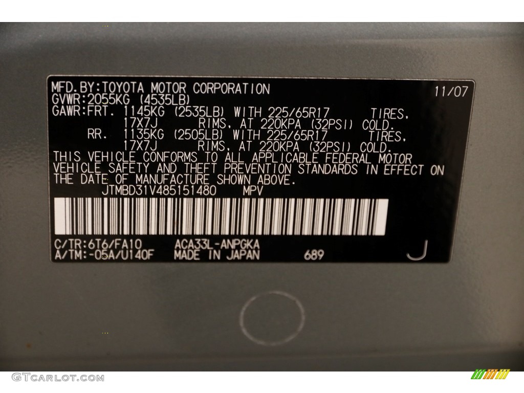 2008 RAV4 Limited 4WD - Everglade Metallic / Ash photo #19