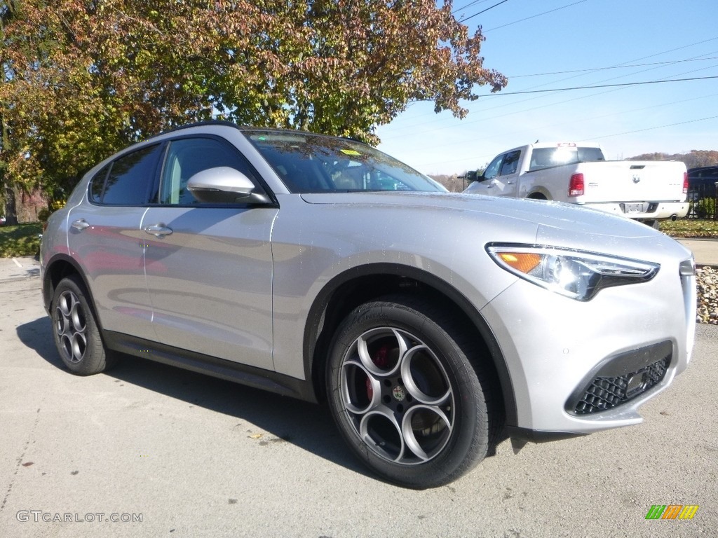 Silverstone Gray Metallic 2018 Alfa Romeo Stelvio Sport AWD Exterior Photo #123993946
