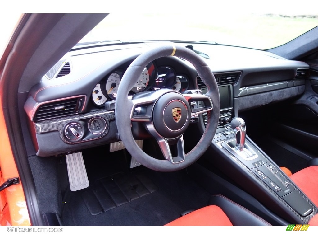 2016 Porsche 911 GT3 RS Black/Lava Orange Dashboard Photo #123994918