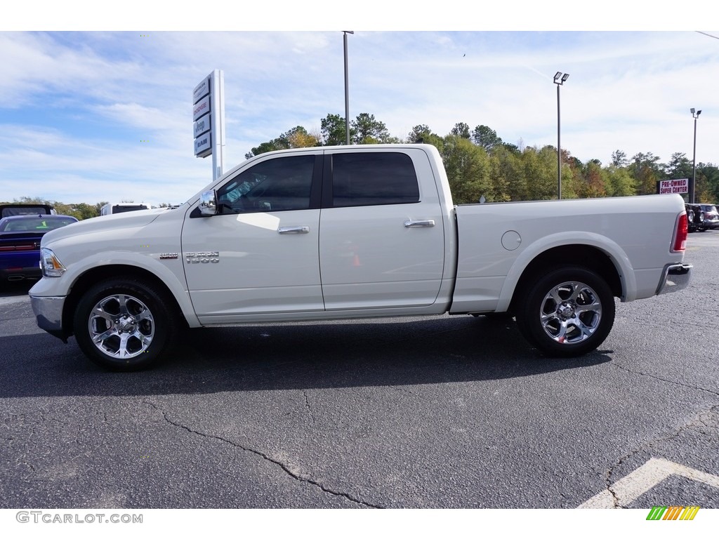 2017 1500 Laramie Crew Cab 4x4 - Pearl White / Canyon Brown/Light Frost Beige photo #4