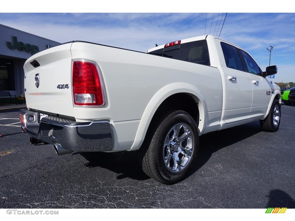2017 1500 Laramie Crew Cab 4x4 - Pearl White / Canyon Brown/Light Frost Beige photo #7