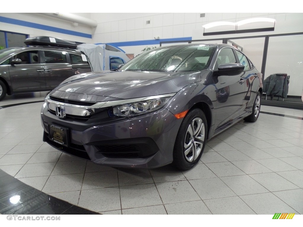 2018 Civic LX Sedan - Modern Steel Metallic / Gray photo #1