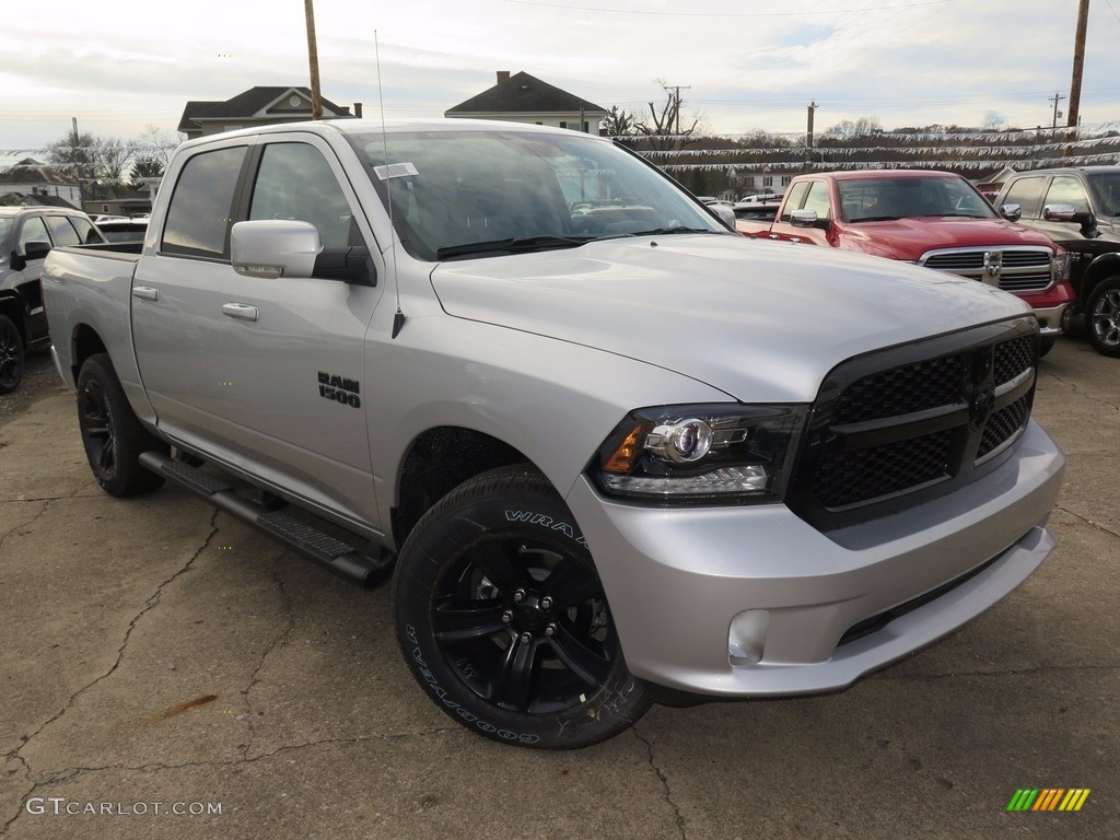 2018 1500 Night Crew Cab 4x4 - Bright Silver Metallic / Black photo #1