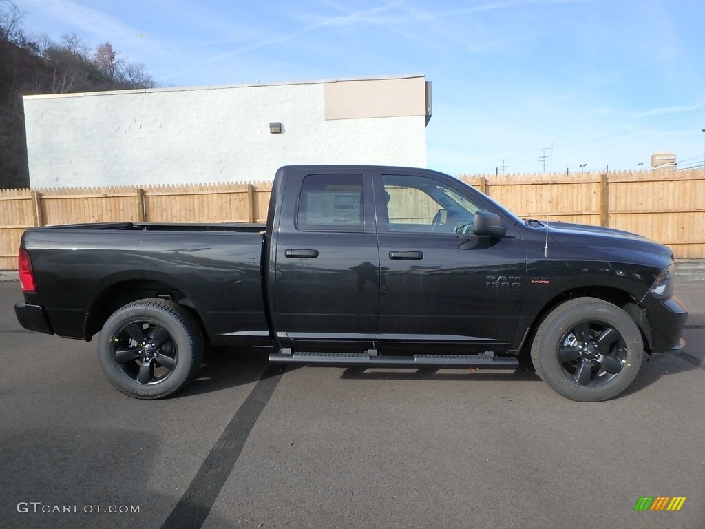 2018 1500 Express Quad Cab 4x4 - Brilliant Black Crystal Pearl / Black/Diesel Gray photo #6
