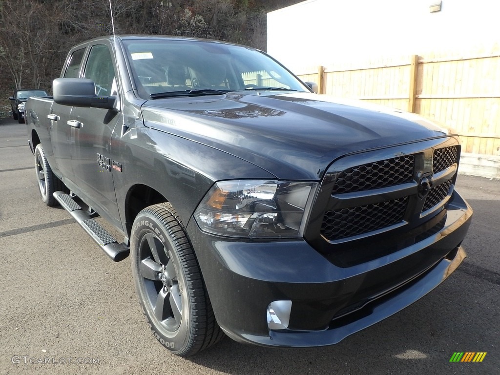 2018 1500 Express Quad Cab 4x4 - Brilliant Black Crystal Pearl / Black/Diesel Gray photo #7