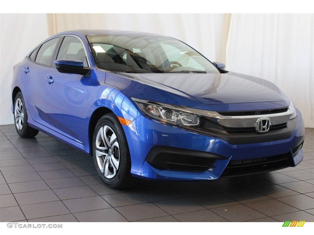 Aegean Blue Metallic 2018 Honda Civic LX Sedan Exterior Photo #124012594