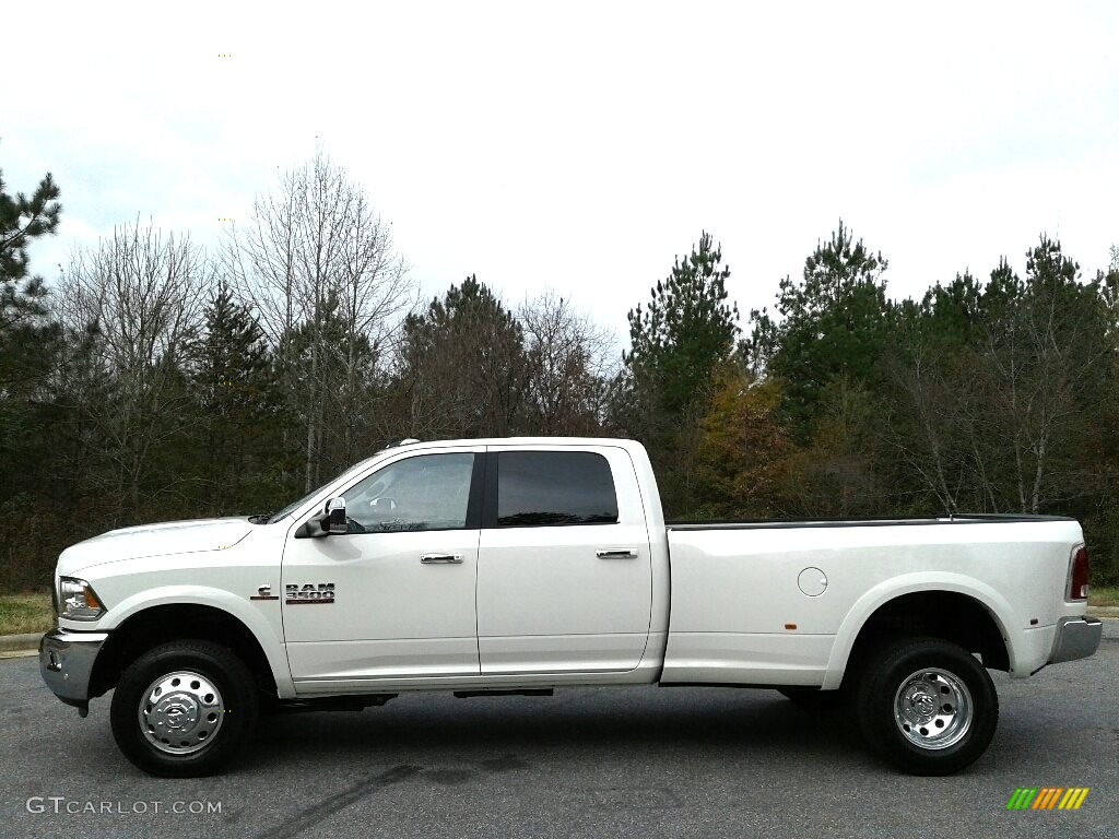 2018 3500 Laramie Crew Cab 4x4 Dual Rear Wheel - Pearl White / Black photo #1