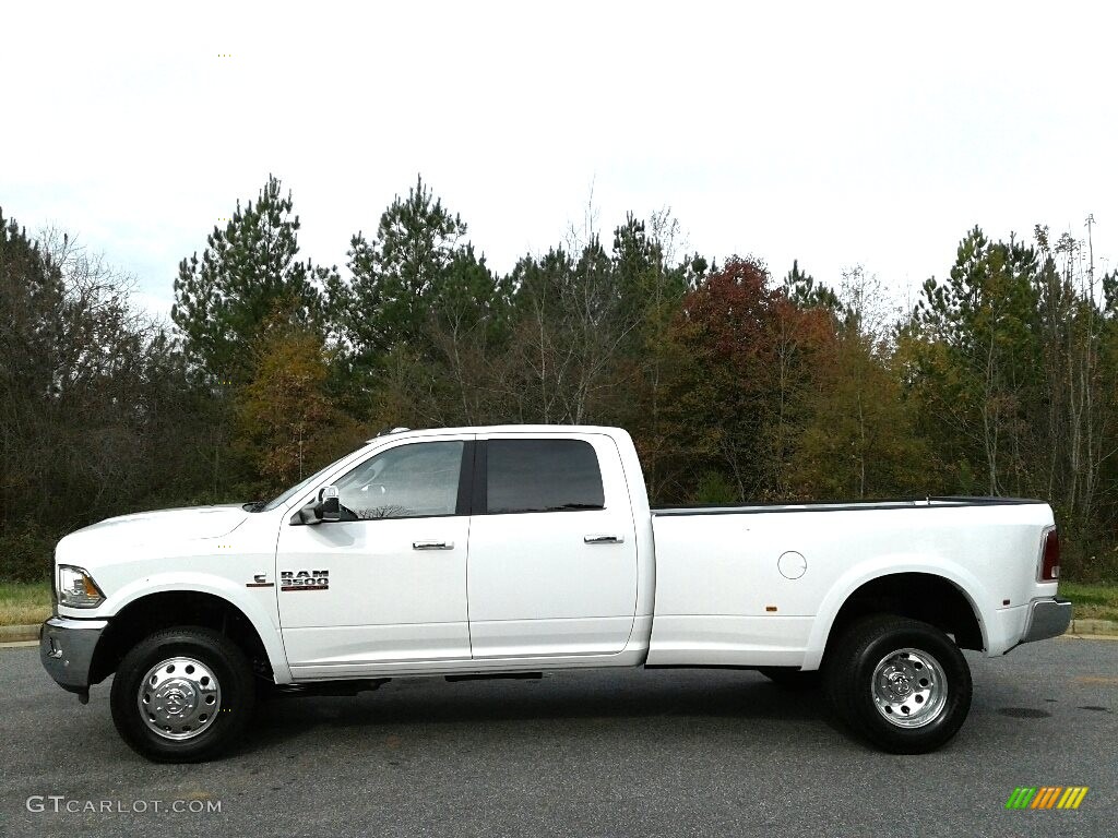 Bright White 2018 Ram 3500 Laramie Crew Cab 4x4 Dual Rear Wheel Exterior Photo #124018024