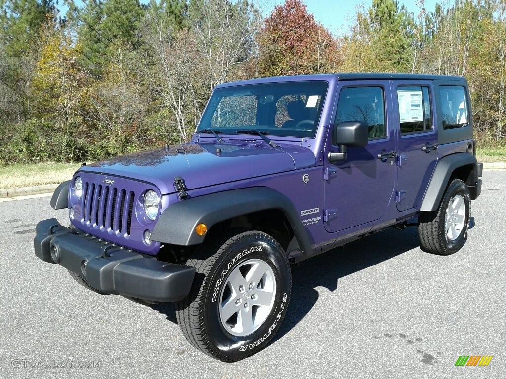 Xtreme Purple Pearl 2018 Jeep Wrangler Unlimited Sport 4x4 Exterior Photo #124031386