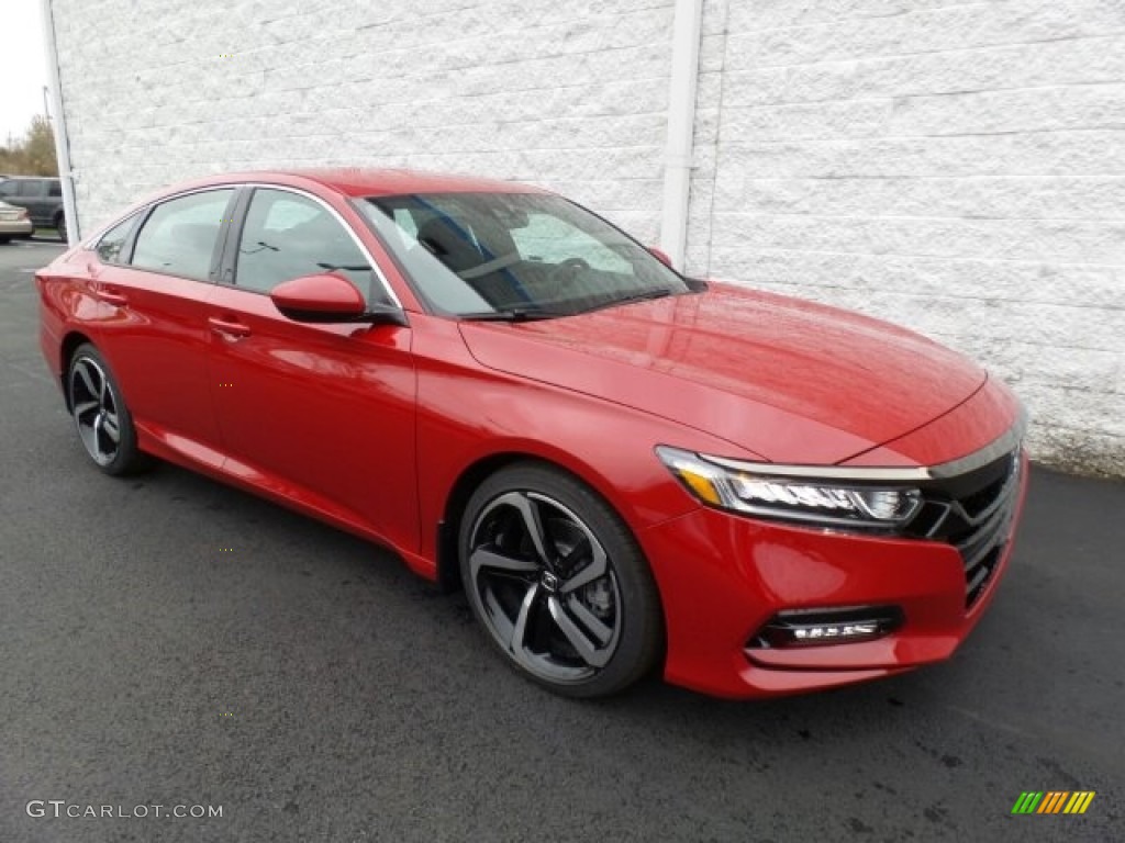 2018 Accord Sport Sedan - San Marino Red / Black photo #1