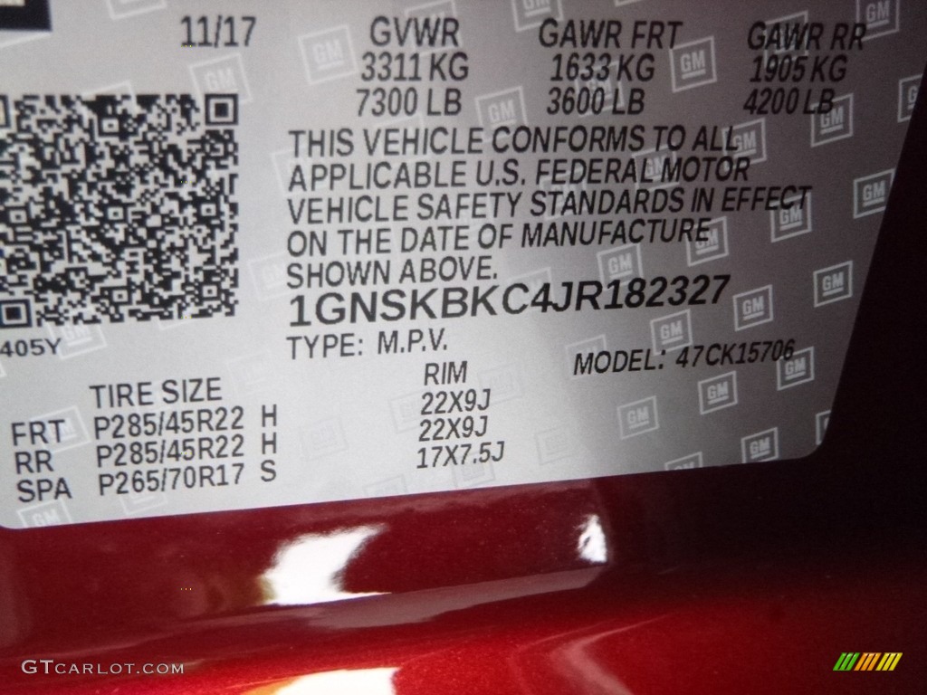 2018 Tahoe LT 4WD - Siren Red Tintcoat / Jet Black photo #17