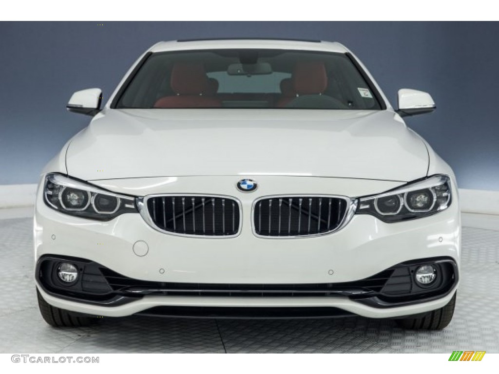 2018 4 Series 430i Gran Coupe - Mineral White Metallic / Coral Red photo #2