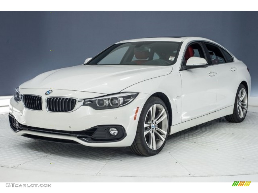 2018 4 Series 430i Gran Coupe - Mineral White Metallic / Coral Red photo #31
