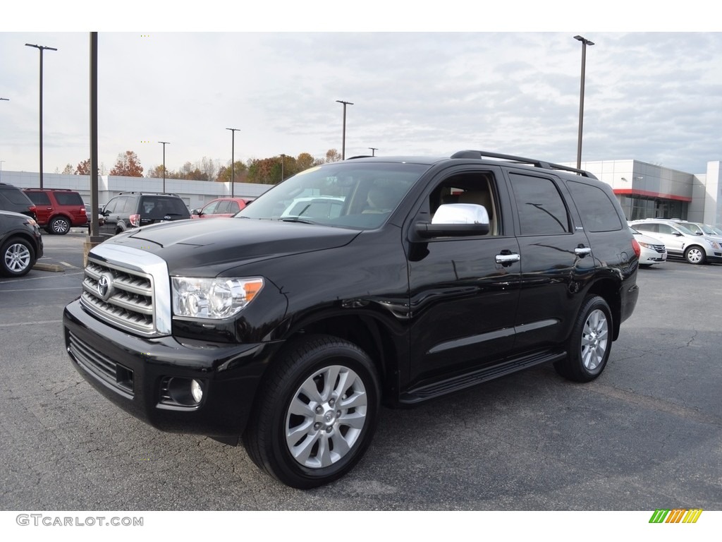 2017 Sequoia Platinum 4x4 - Black / Sand Beige photo #7