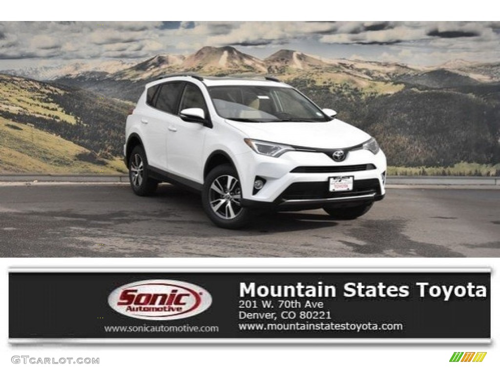 2018 RAV4 XLE AWD - Super White / Ash photo #1