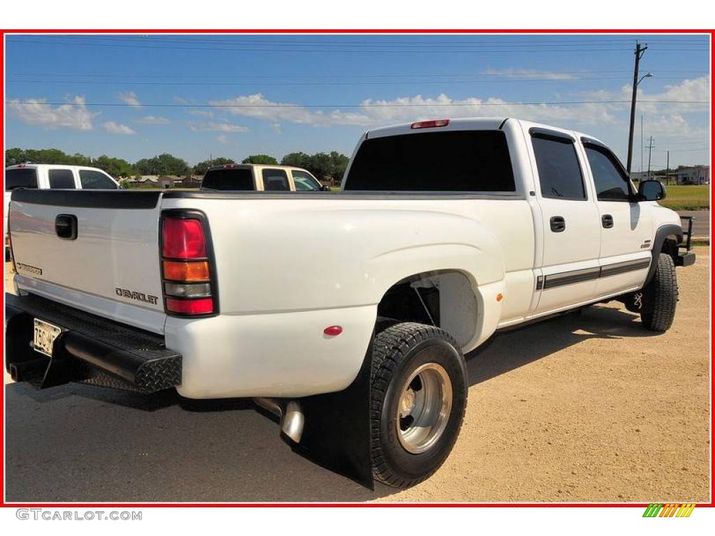 2002 Silverado 3500 LT Crew Cab Dually - Summit White / Tan photo #7