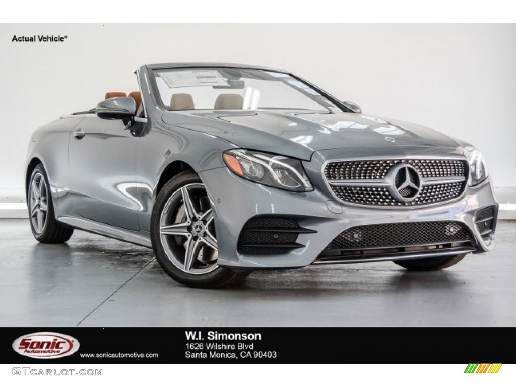 2018 E 400 Convertible - Selenite Grey Metallic / Saddle Brown/Black photo #1