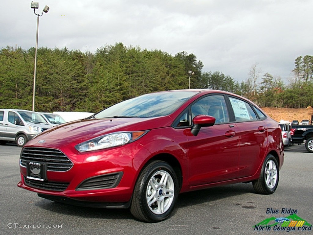 2017 Fiesta SE Sedan - Ruby Red / Medium Light Stone photo #1