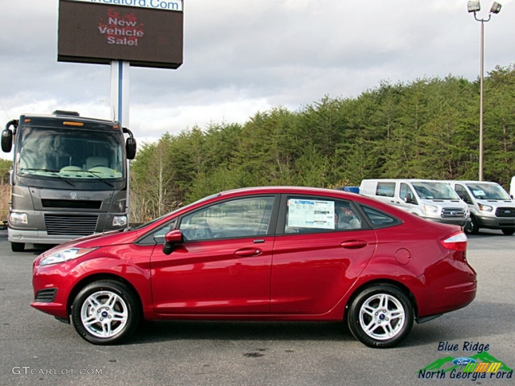 2017 Fiesta SE Sedan - Ruby Red / Medium Light Stone photo #2