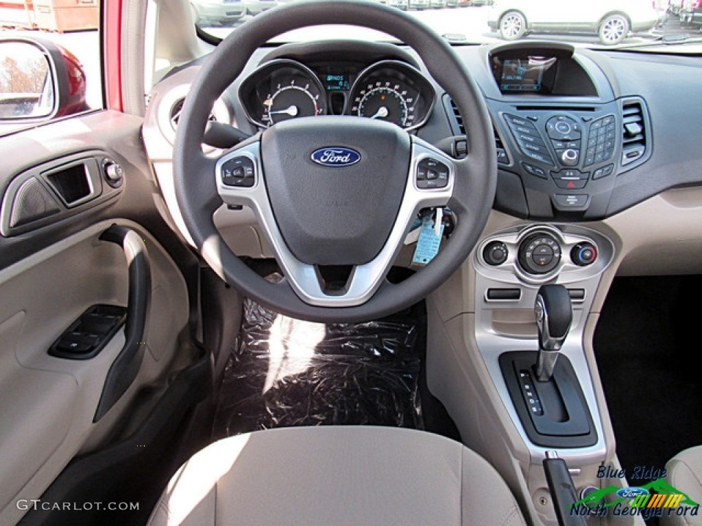 2017 Fiesta SE Sedan - Ruby Red / Medium Light Stone photo #14
