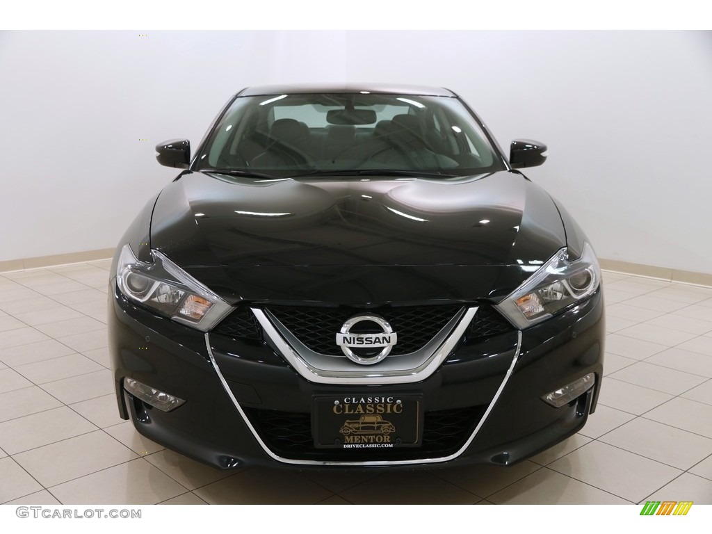2017 Maxima S - Super Black / Charcoal photo #2