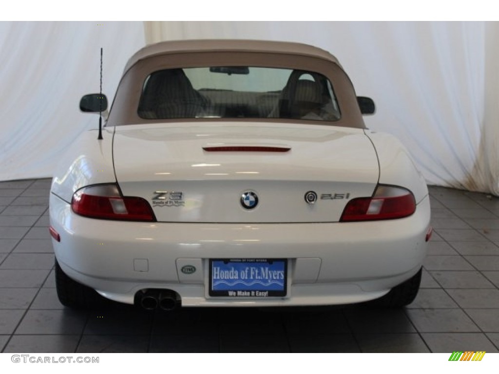 2001 Z3 2.5i Roadster - Alpine White / Beige photo #7