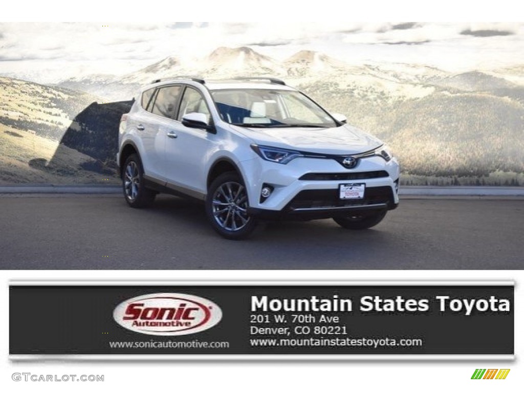 2018 RAV4 Limited AWD - Blizzard White Pearl / Black photo #1