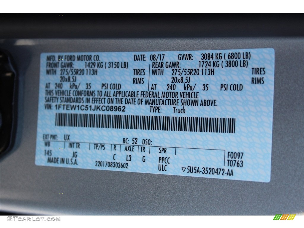 2018 F150 STX SuperCrew - Ingot Silver / Earth Gray photo #25