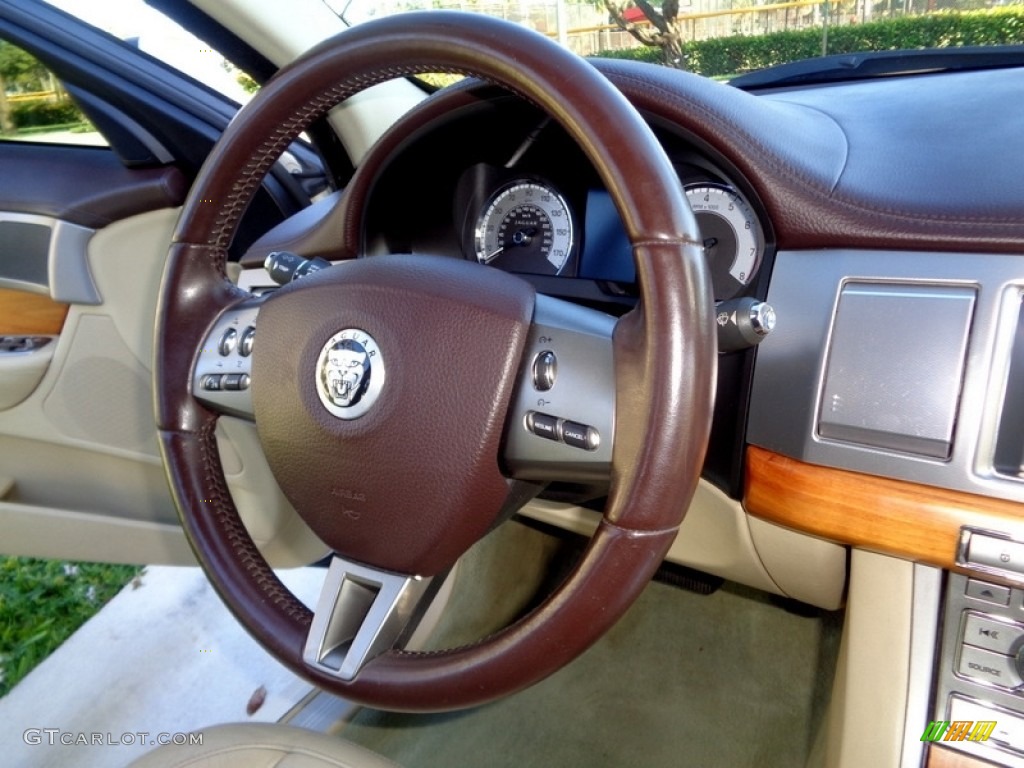 2010 Jaguar XF Sport Sedan Barley Steering Wheel Photo #124054778