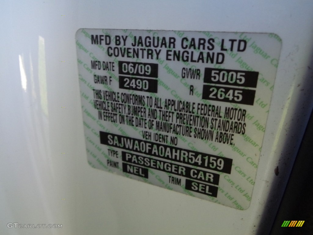 2010 Jaguar XF Sport Sedan Color Code Photos