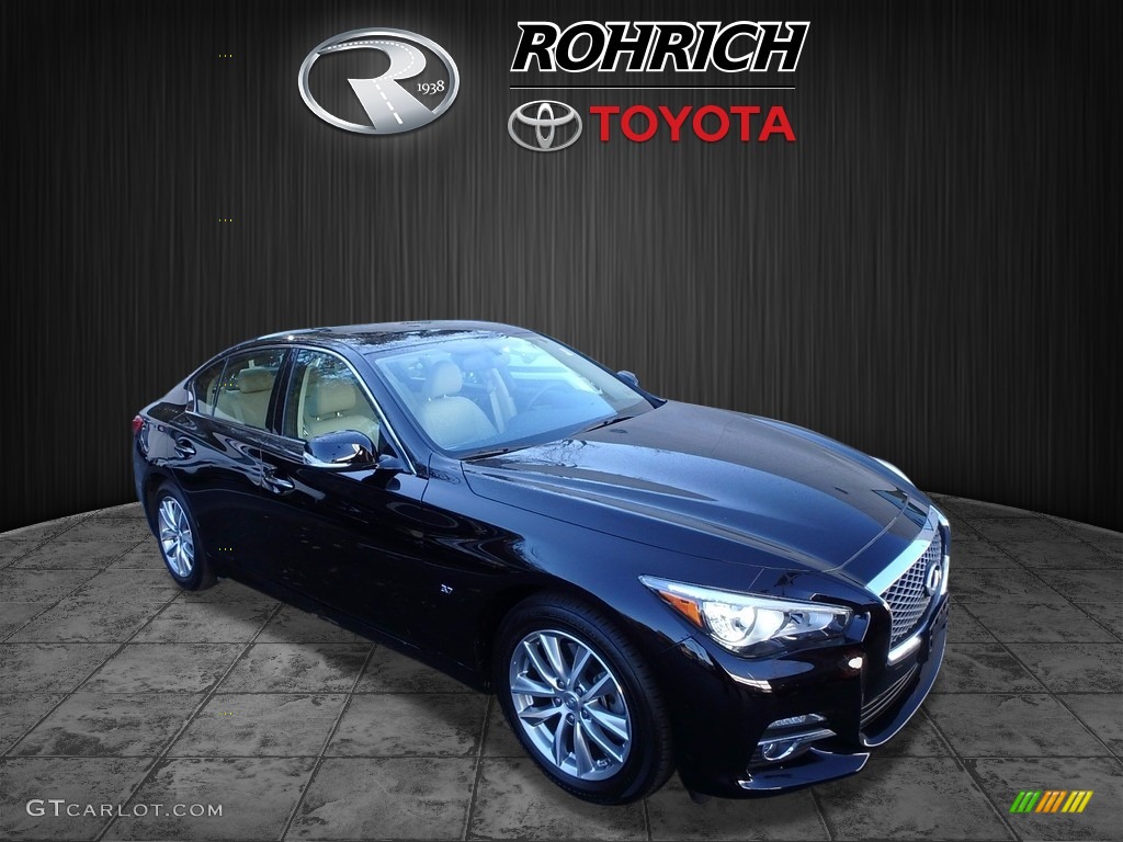 2014 Q 50 3.7 AWD Premium - Black Obsidian / Stone photo #1