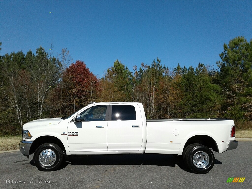 2018 3500 Laramie Crew Cab 4x4 Dual Rear Wheel - Pearl White / Canyon Brown/Light Frost Beige photo #1