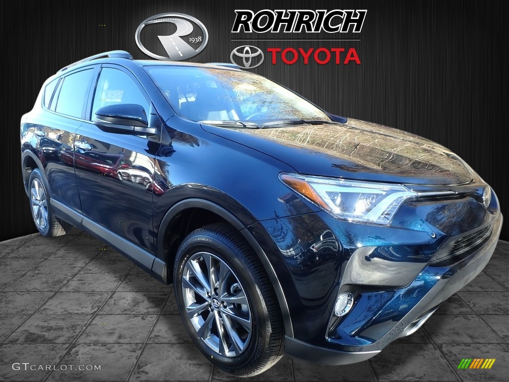 2018 RAV4 Limited AWD - Galactic Aqua Mica / Black photo #1