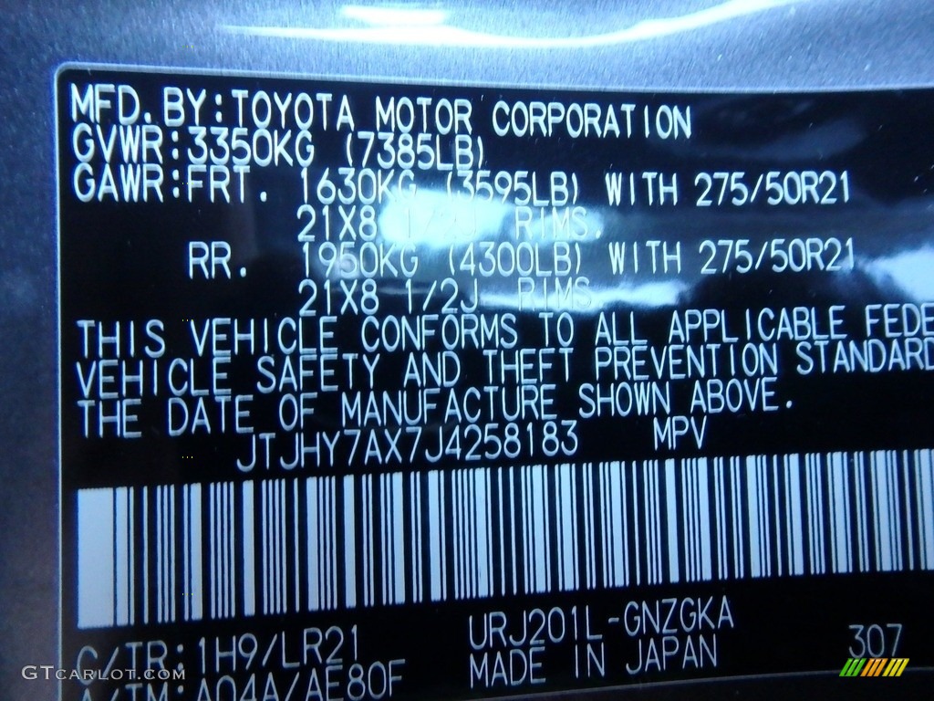 2018 LX Color Code 1H9 for Nebula Gray Pearl Photo #124064447