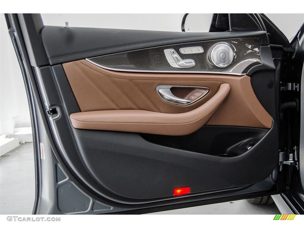 2018 Mercedes-Benz E AMG 63 S 4Matic Wagon Nut Brown/Black Door Panel Photo #124067865