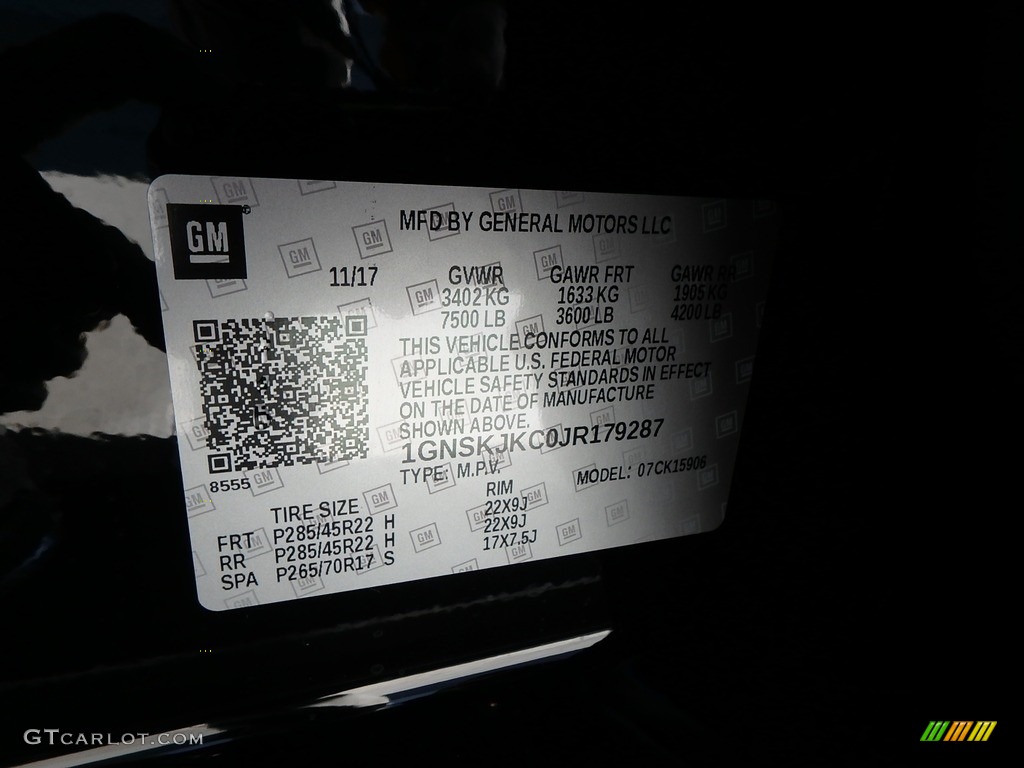 2018 Suburban Premier 4WD - Black / Jet Black photo #17