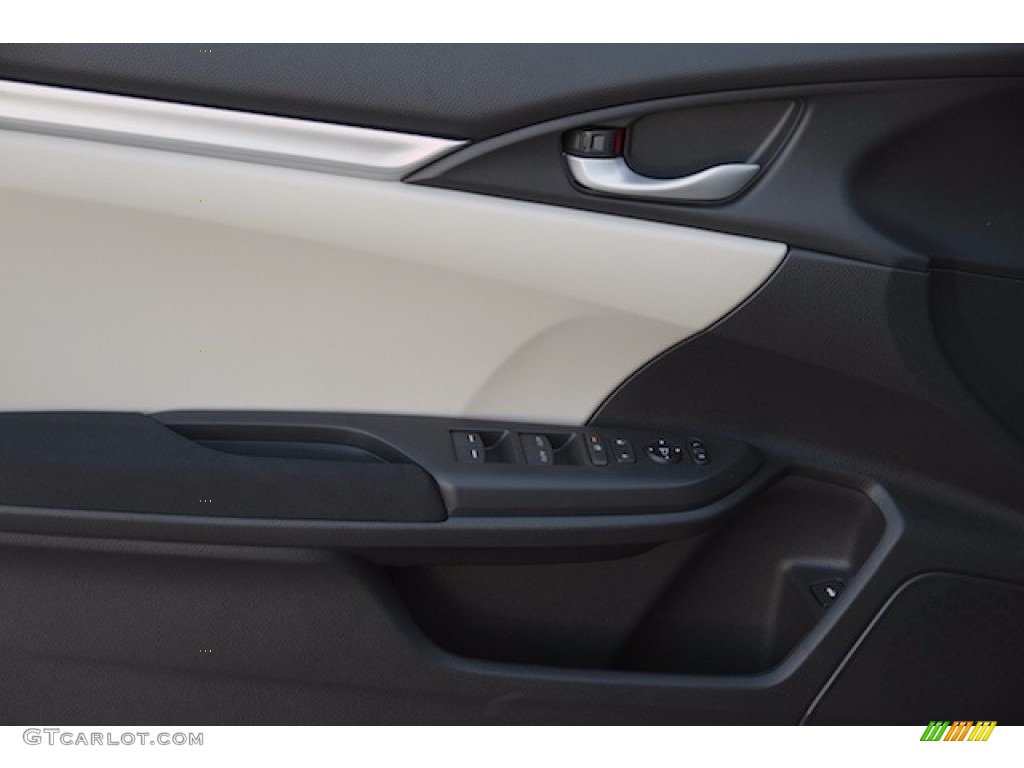 2018 Honda Civic LX Sedan Black/Ivory Door Panel Photo #124071786