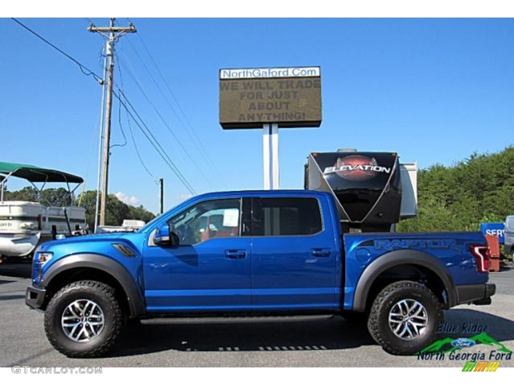 2018 F150 SVT Raptor SuperCrew 4x4 - Lightning Blue / Black photo #2