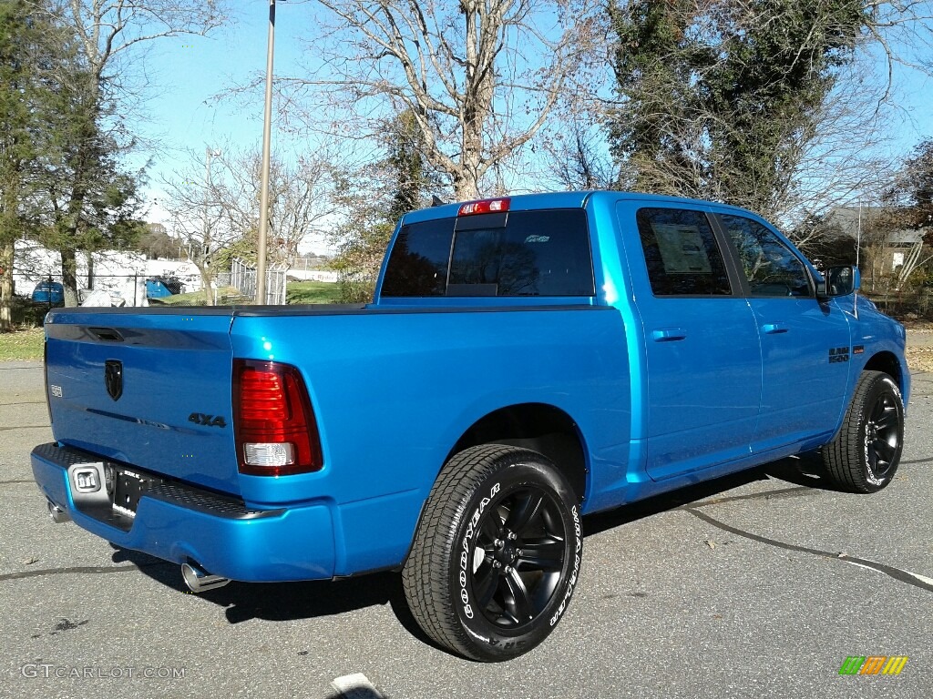2018 1500 Sport Crew Cab 4x4 - Hydro Blue Pearl / Black photo #6