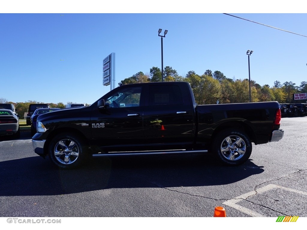 2018 1500 Big Horn Crew Cab - Brilliant Black Crystal Pearl / Black/Diesel Gray photo #4