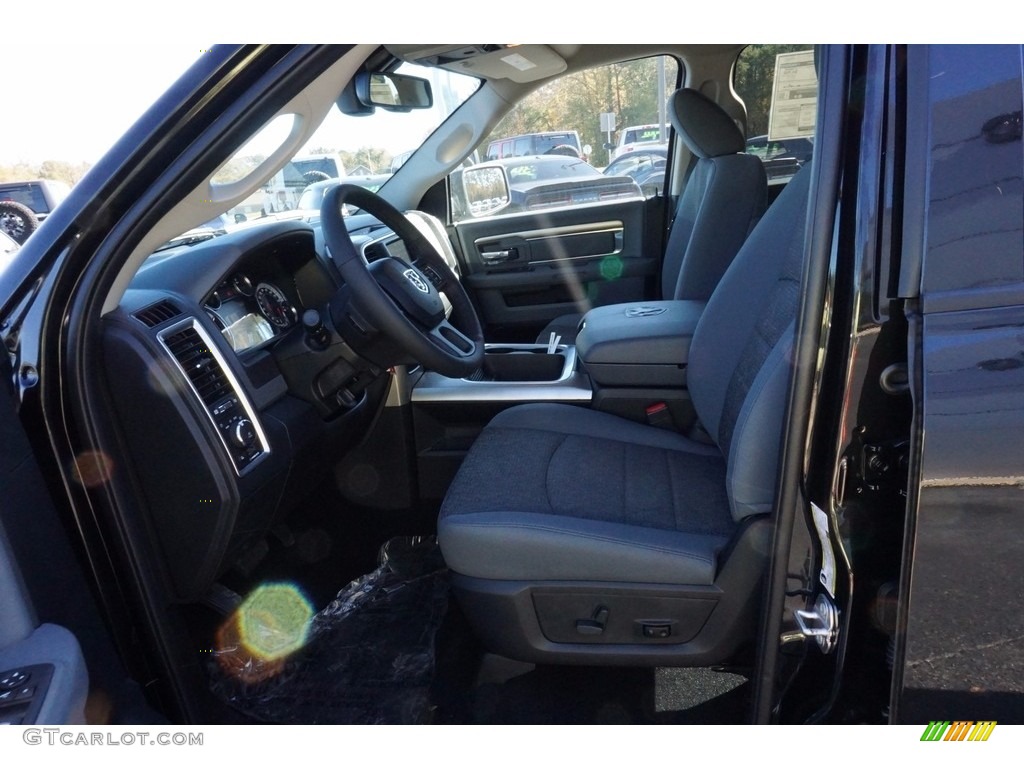 2018 1500 Big Horn Crew Cab - Brilliant Black Crystal Pearl / Black/Diesel Gray photo #9