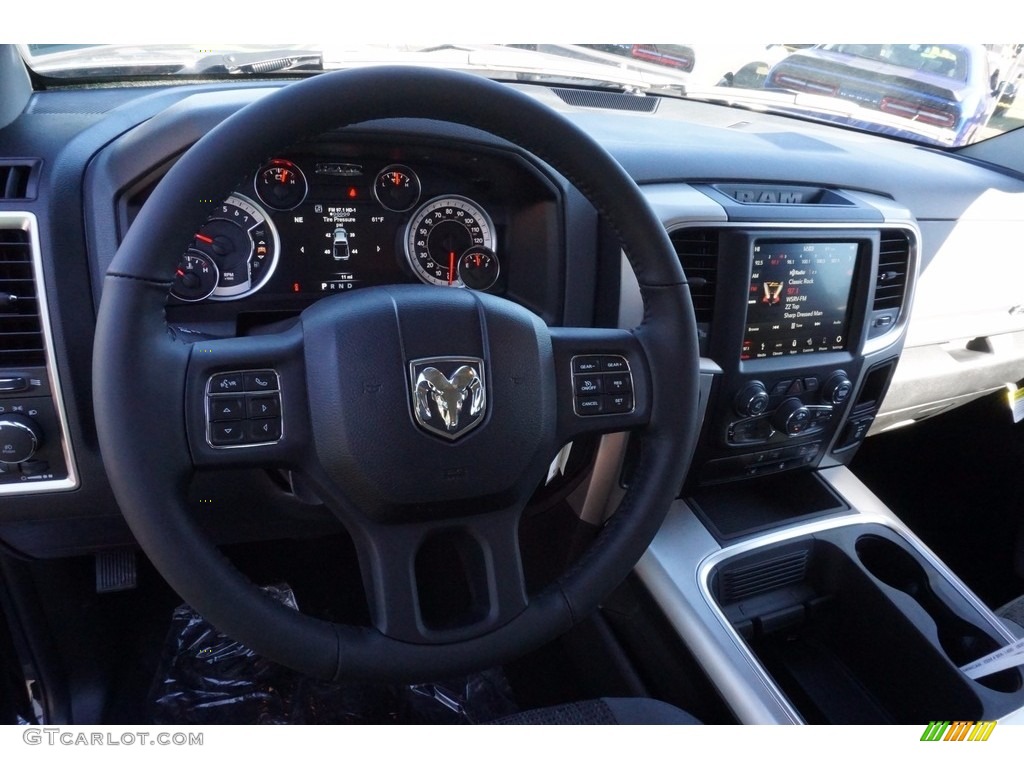 2018 1500 Big Horn Crew Cab - Brilliant Black Crystal Pearl / Black/Diesel Gray photo #10