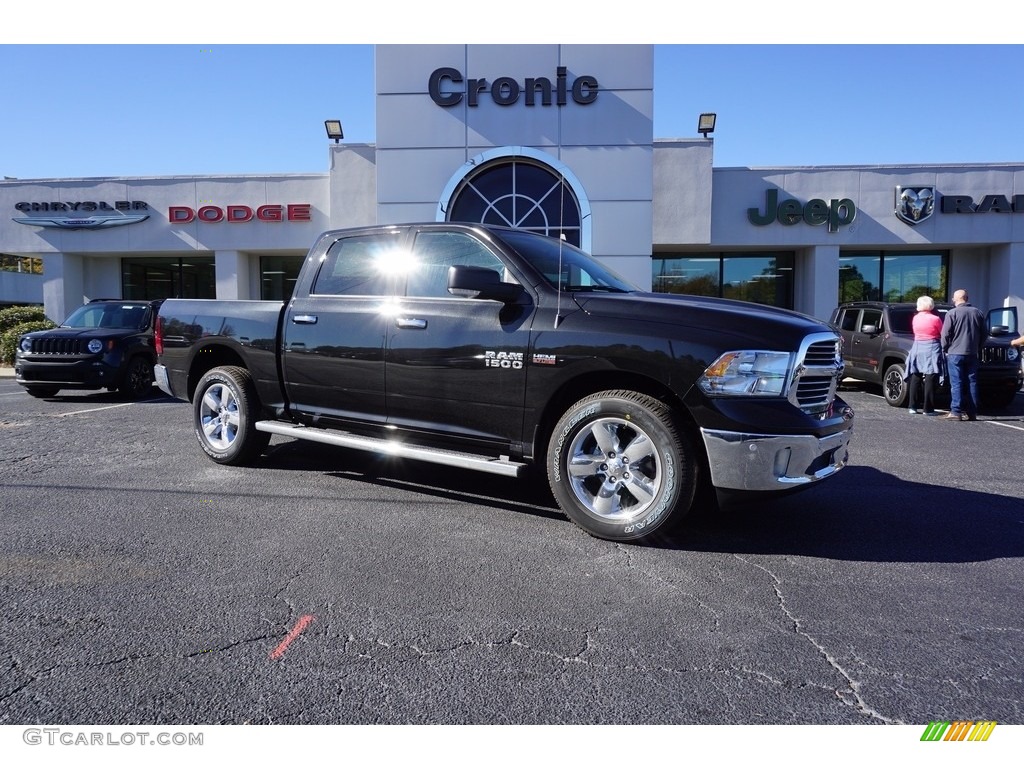 2018 1500 Big Horn Crew Cab - Brilliant Black Crystal Pearl / Black/Diesel Gray photo #1