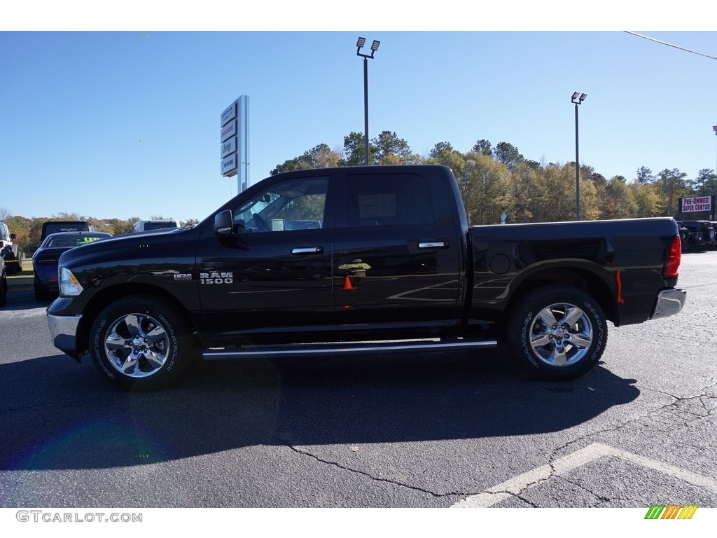 2018 1500 Big Horn Crew Cab - Brilliant Black Crystal Pearl / Black/Diesel Gray photo #4