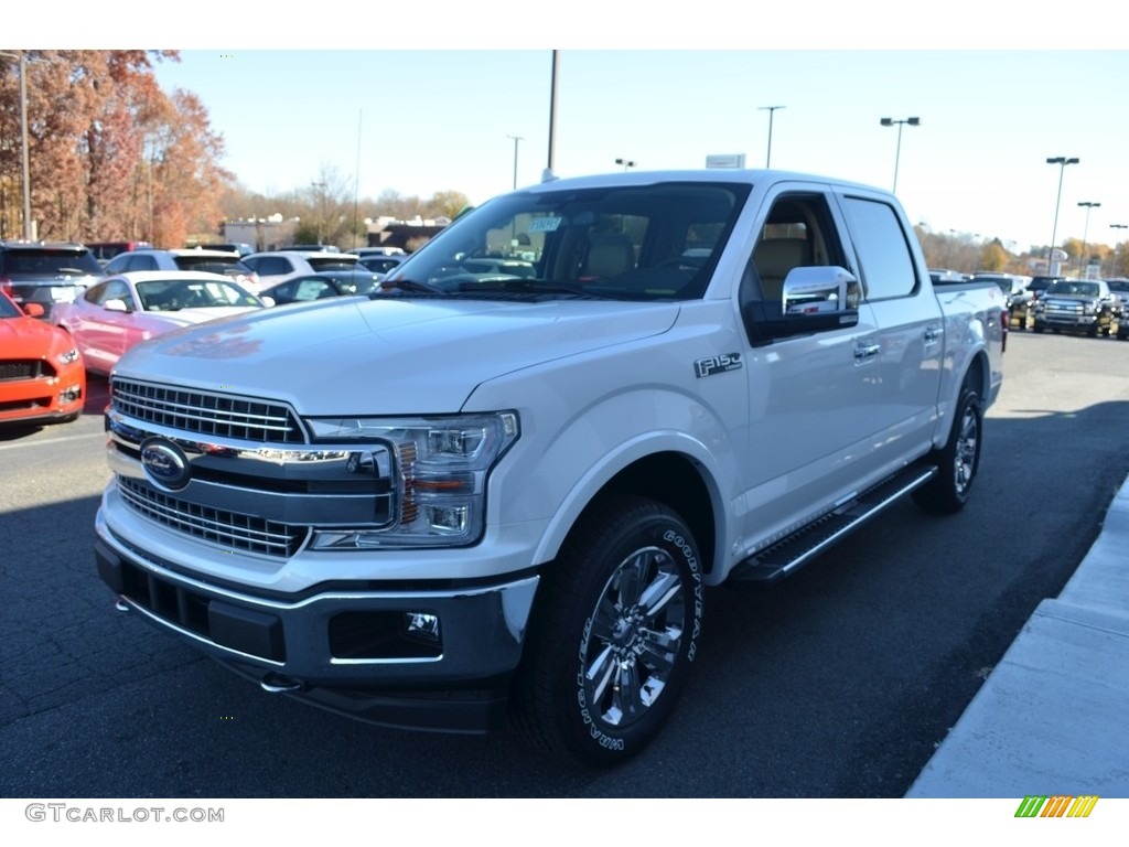 2018 F150 Lariat SuperCrew 4x4 - White Platinum / Light Camel photo #3
