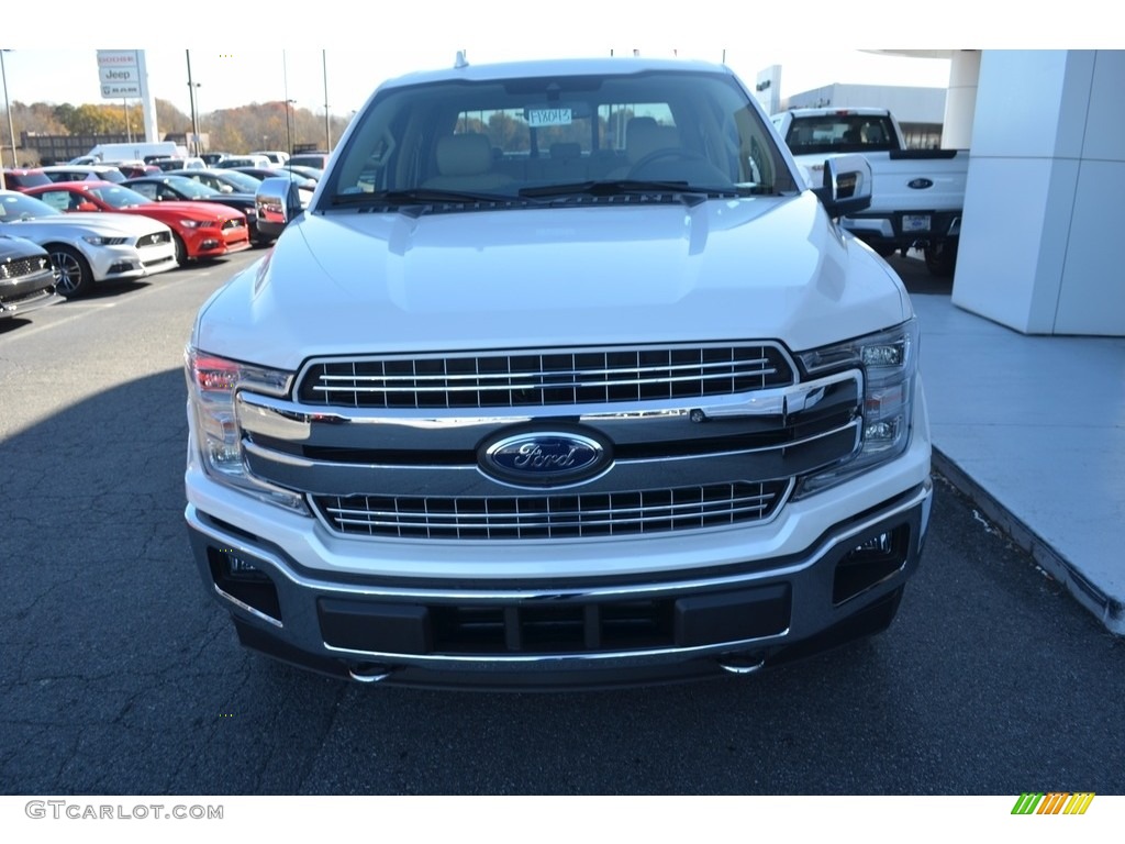 2018 F150 Lariat SuperCrew 4x4 - White Platinum / Light Camel photo #4