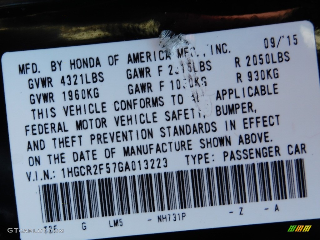 2016 Accord Sport Sedan - Crystal Black Pearl / Black photo #37