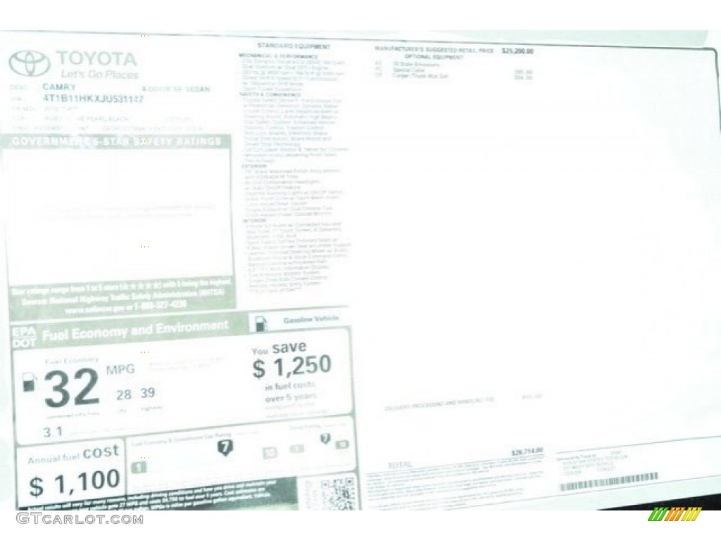 2018 Camry SE - Ruby Flare Pearl / Black photo #10